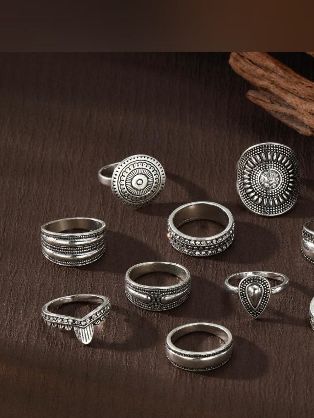 Stackable Rings Vintage Silver Rings Set - Picture 6 of 8